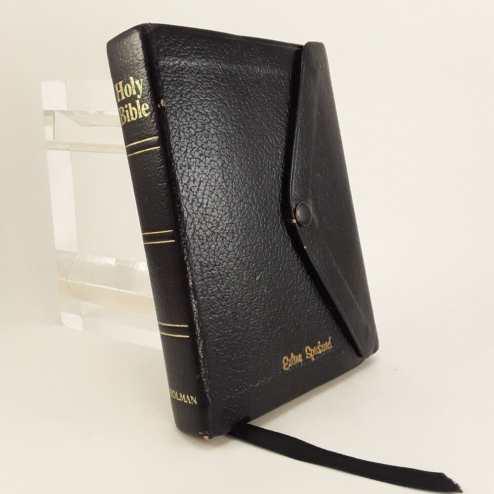 Holy Bible KJV Pocket Size, Red Letter, Snap, Black Bonded Leather, 1982 Holman